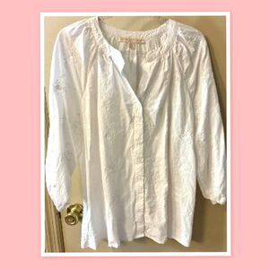 Women’s “Good Days Only” White Blouse ~ Size 2X ~ Long Sleeve